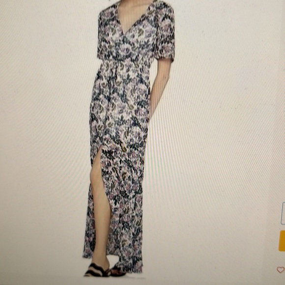 BCBGeneration Long Maxi Semi -Sheer Floral Peasant Dress Size M - Picture 1 of 14